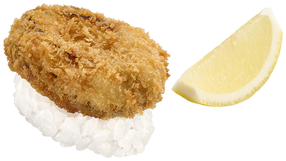 「まるごとアワビフライにぎり」（360円～）