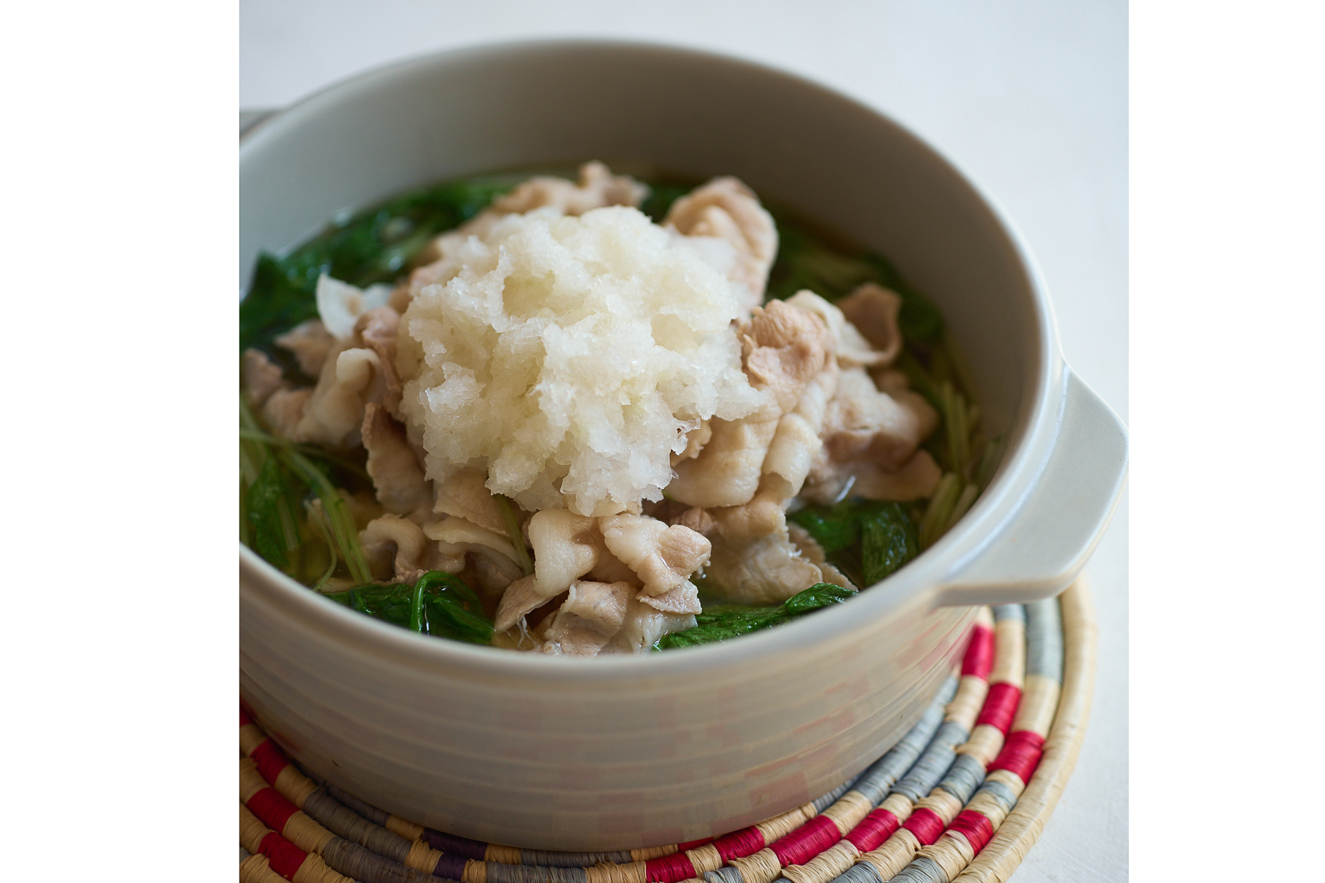 豚肉と水菜のみぞれ鍋