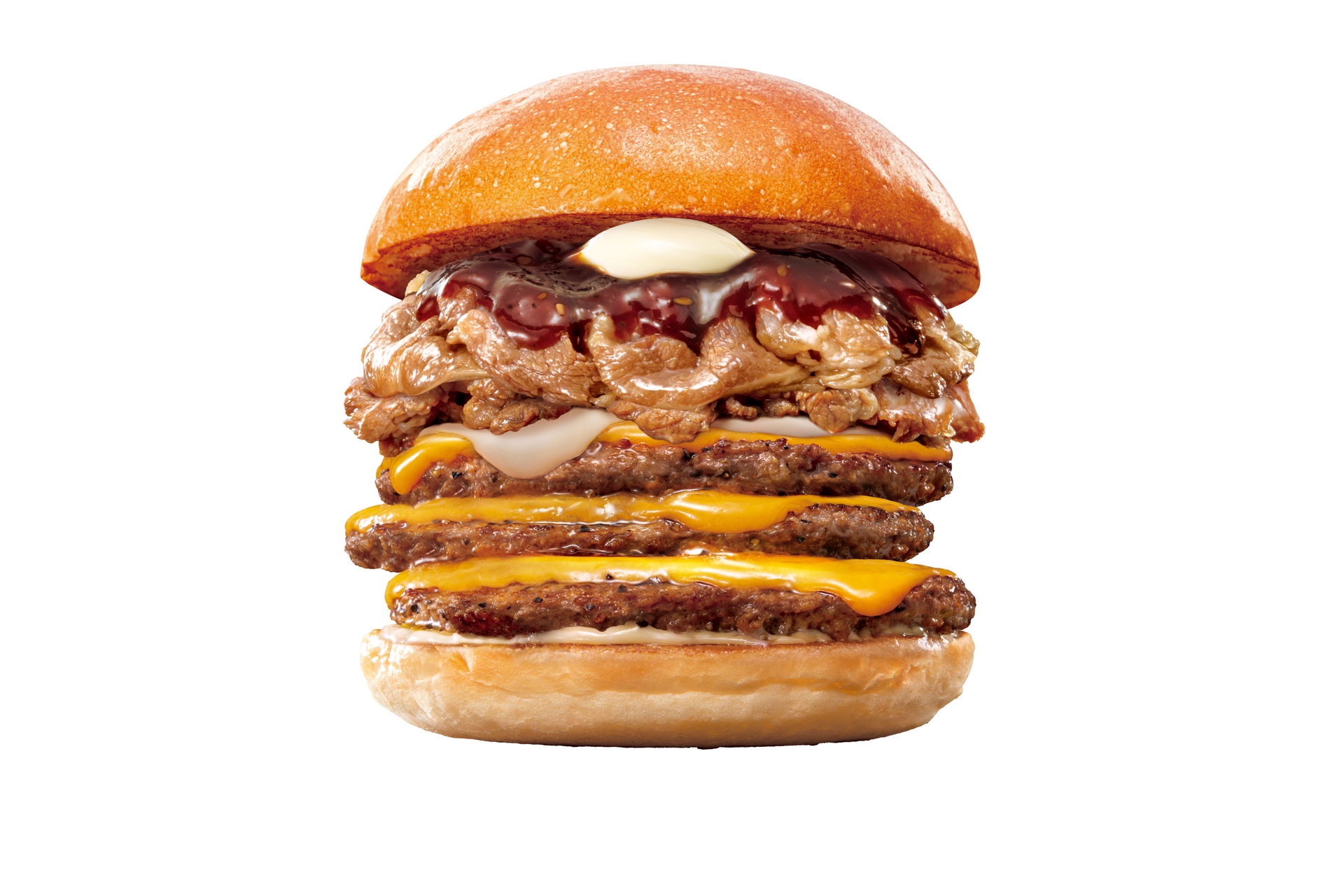 「トリプル絶品チーズ牛カルビバーガー」（1090円）