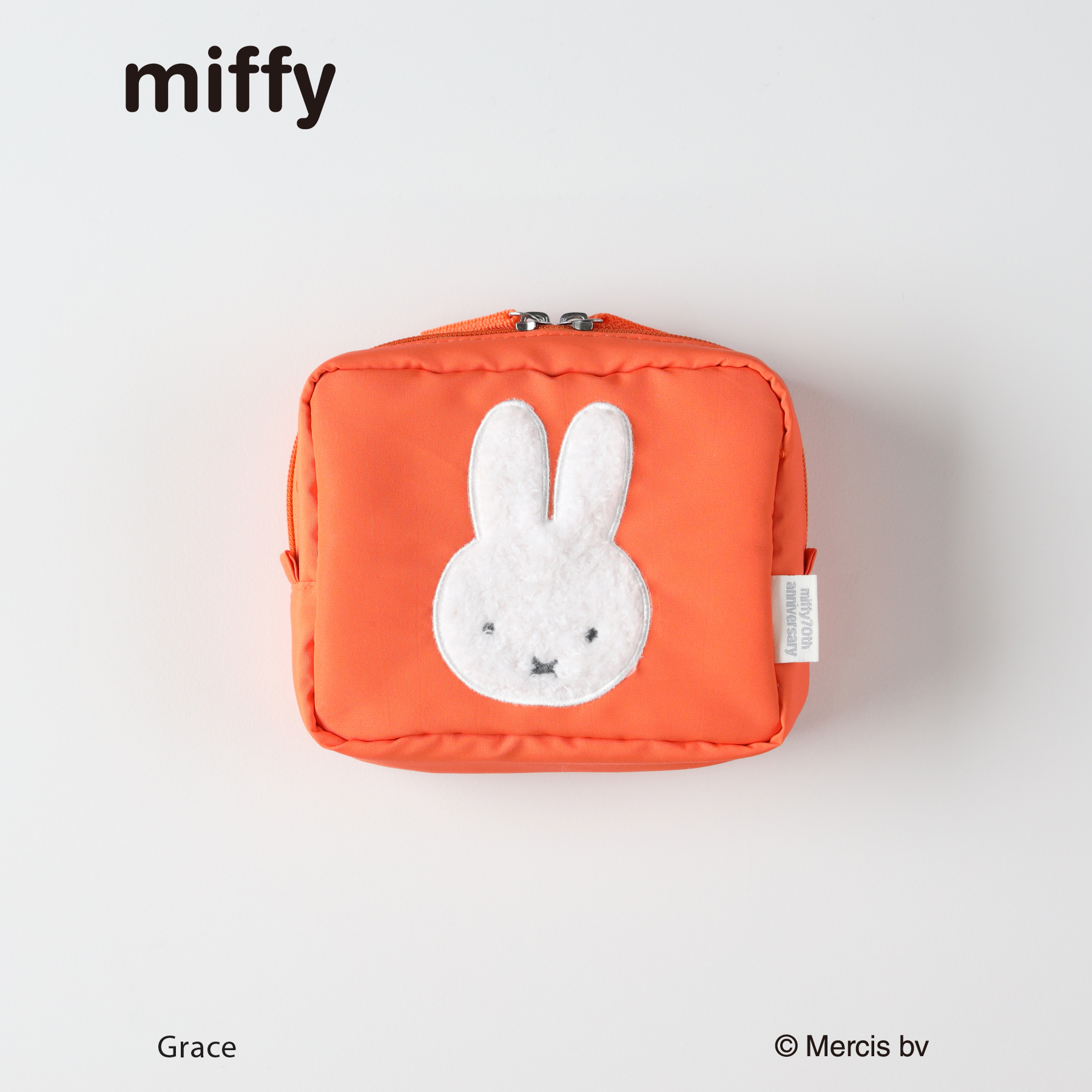 「miffy スクエアポーチ」（オレンジ）