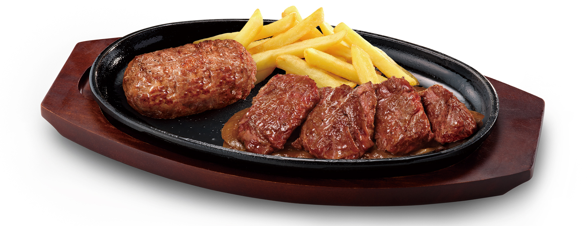 「ブロンコおじさんのこだわり炭焼きがんこハンバーグ＆特上厚切りハラミ（単品・330g［ハンバーグ150g＋ハラミ180g］）」（3718円）