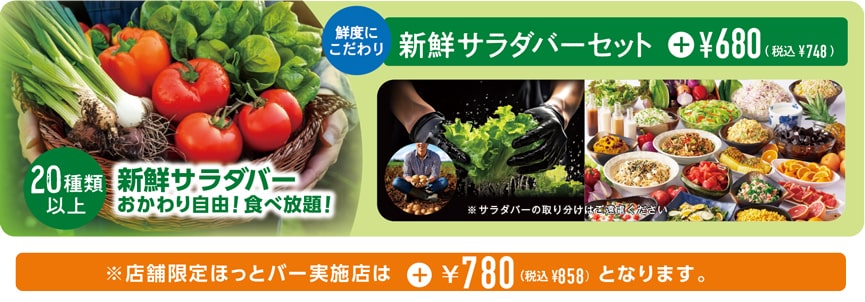 「新鮮サラダバーセット」（748円）