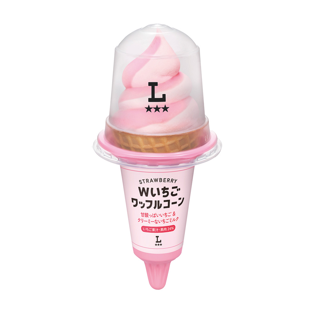 「Wいちごワッフルコーン」（322円）