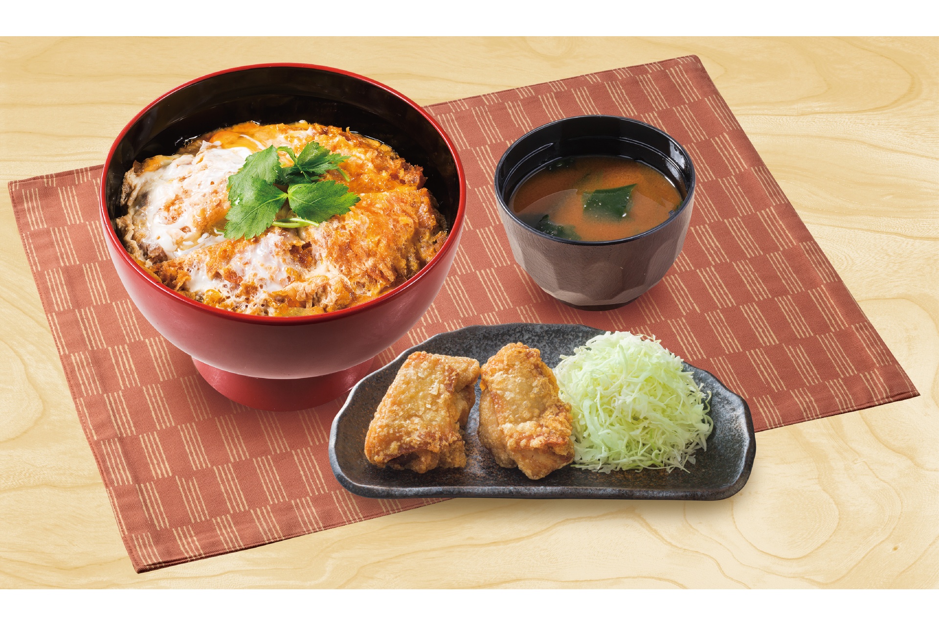 ヒレかつ丼（ヒレかつ2枚）＆から揚げ・味噌汁セット