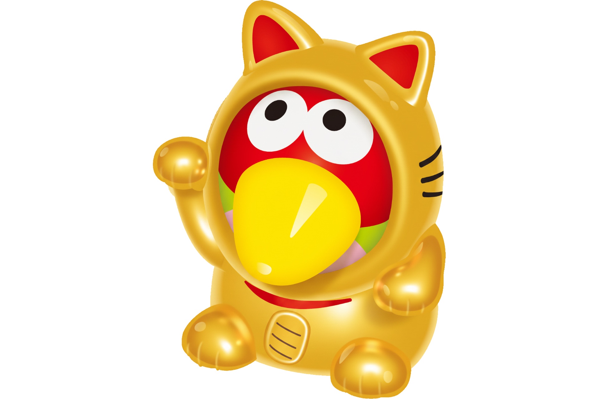 金の招き猫キョロちゃんストラップ