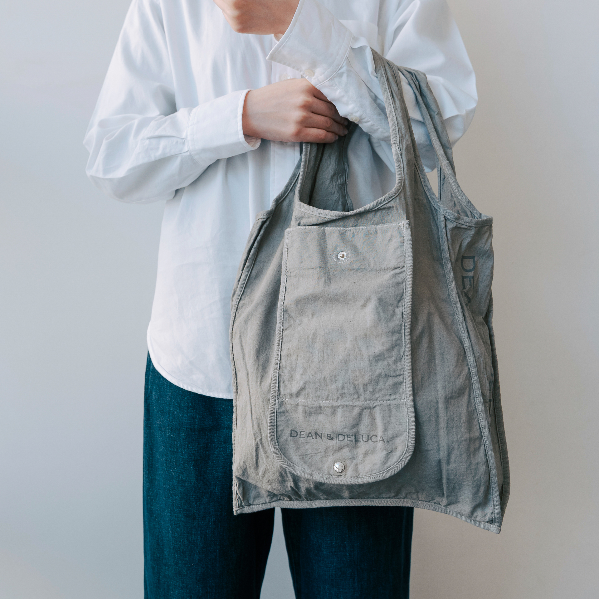 天然染めショッピングバッグ 葡萄 グレー