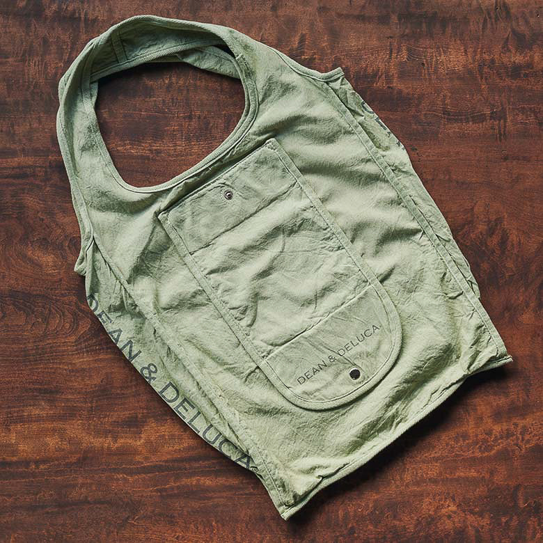 天然染めショッピングバッグ 葡萄 グリーン