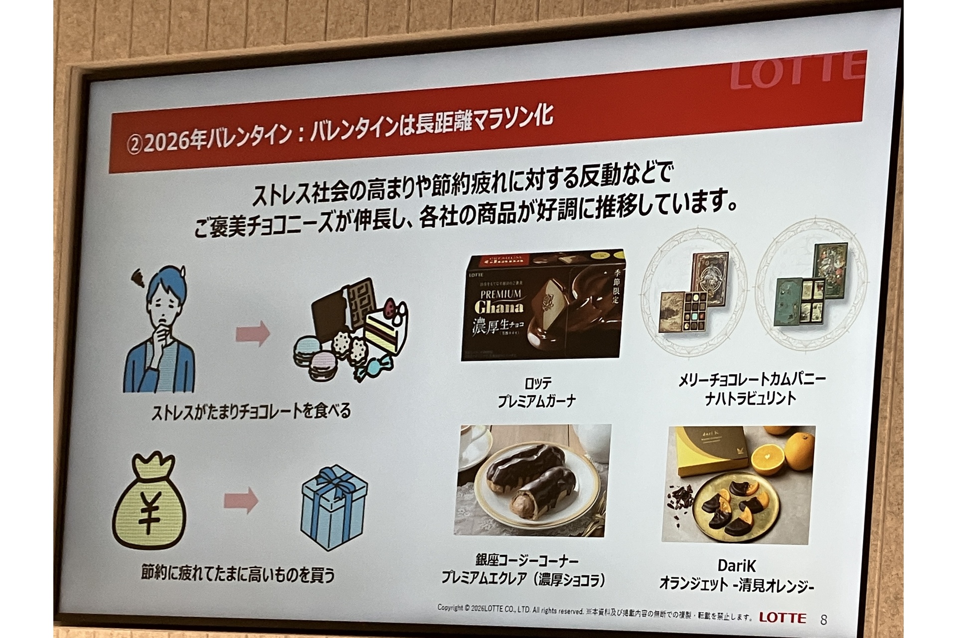 日ごろのストレス解消や節約の反動からご褒美チョコが伸長