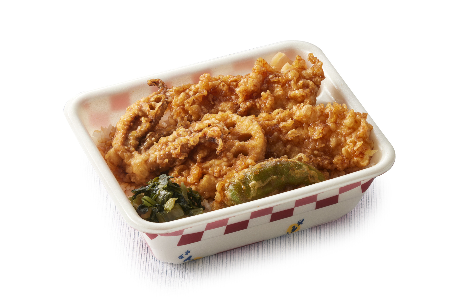 「たれづけいかづくし天丼弁当（お新香付）」