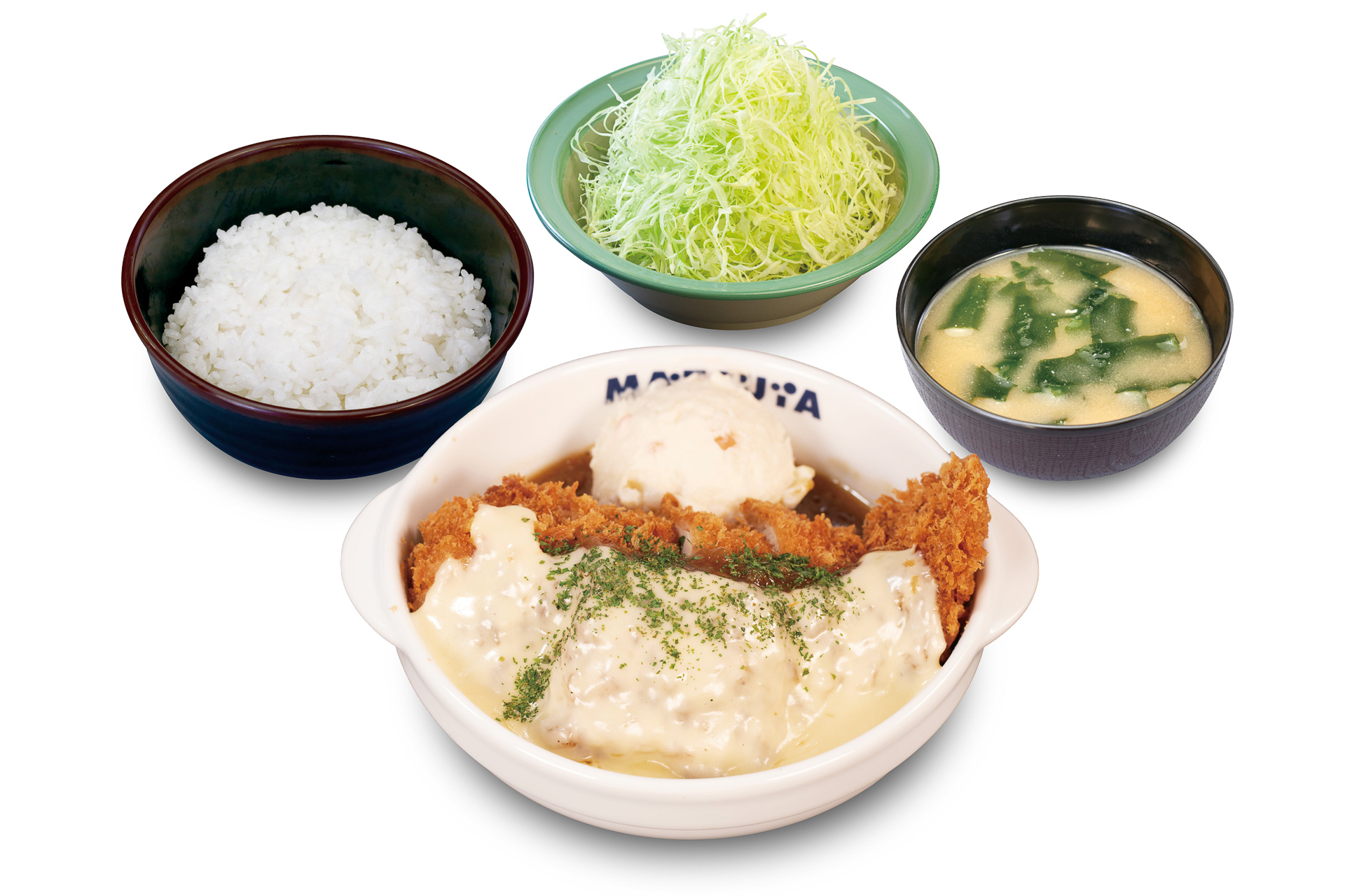 松のや「オニオンチーズ肉厚チキンむねかつ定食」（990円）