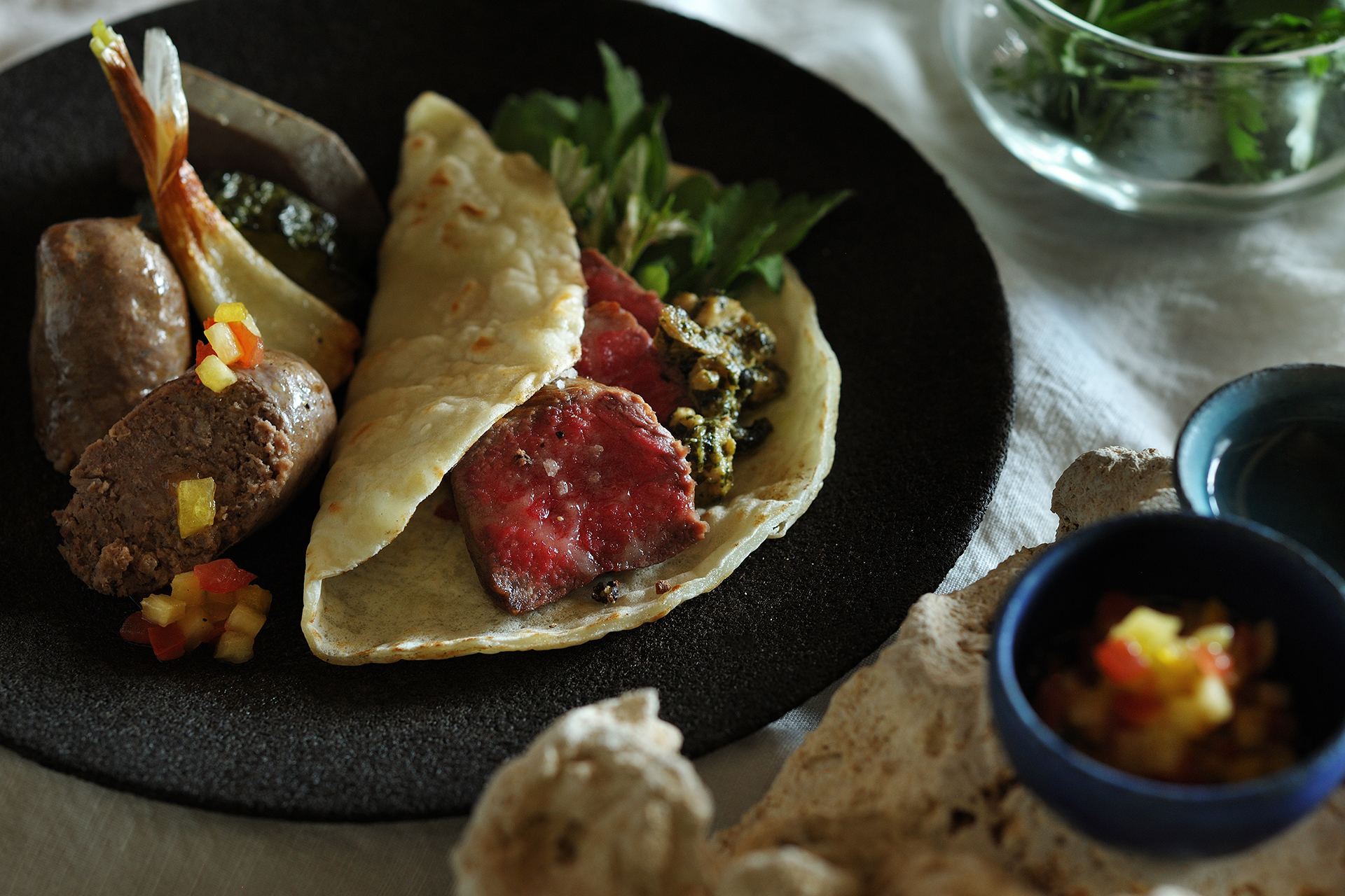 「命草と熟成牛の島タコス」