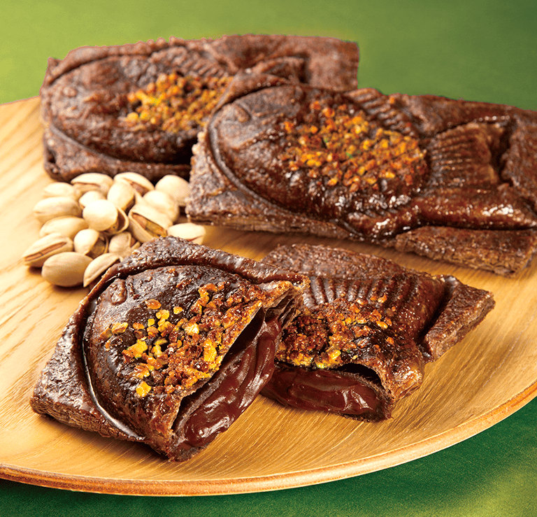 「ピスタチオのチョコクロワッサンたい焼」（テイクアウト 302円）