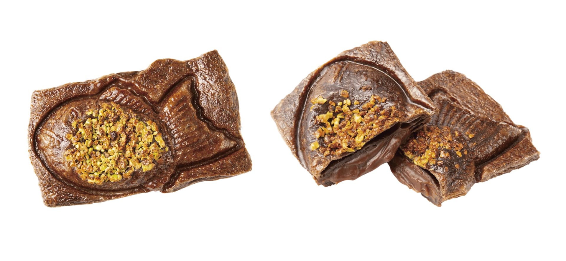 「ピスタチオのチョコクロワッサンたい焼」（テイクアウト 302円）