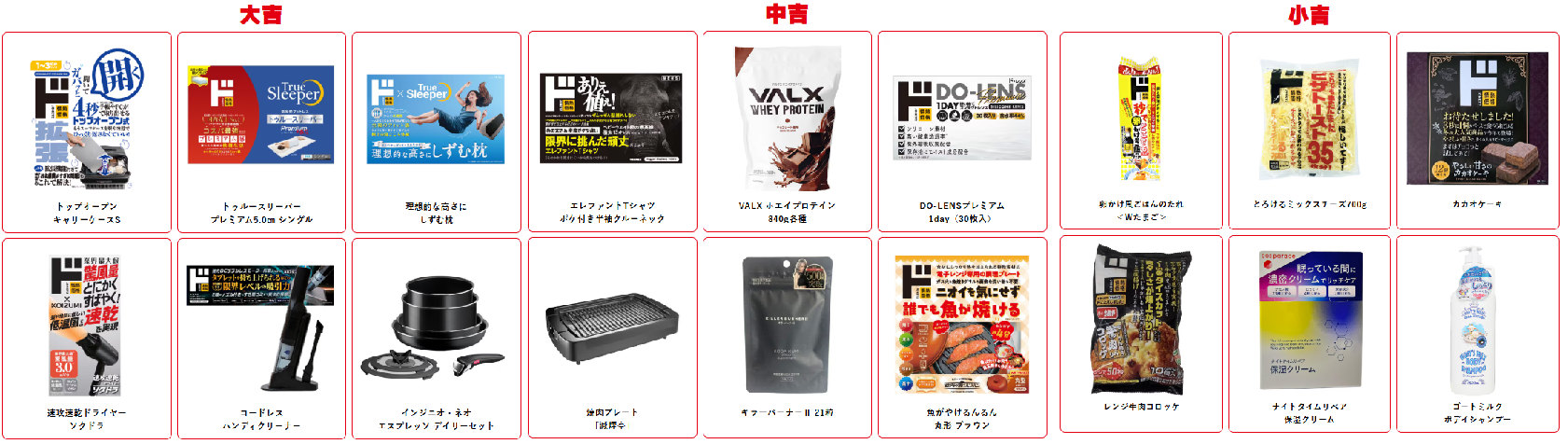 「majica 夢くじ」大吉・中吉・小吉の景品