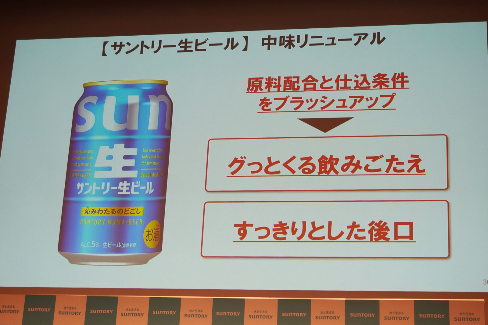サントリー生ビール 中味リニューアル