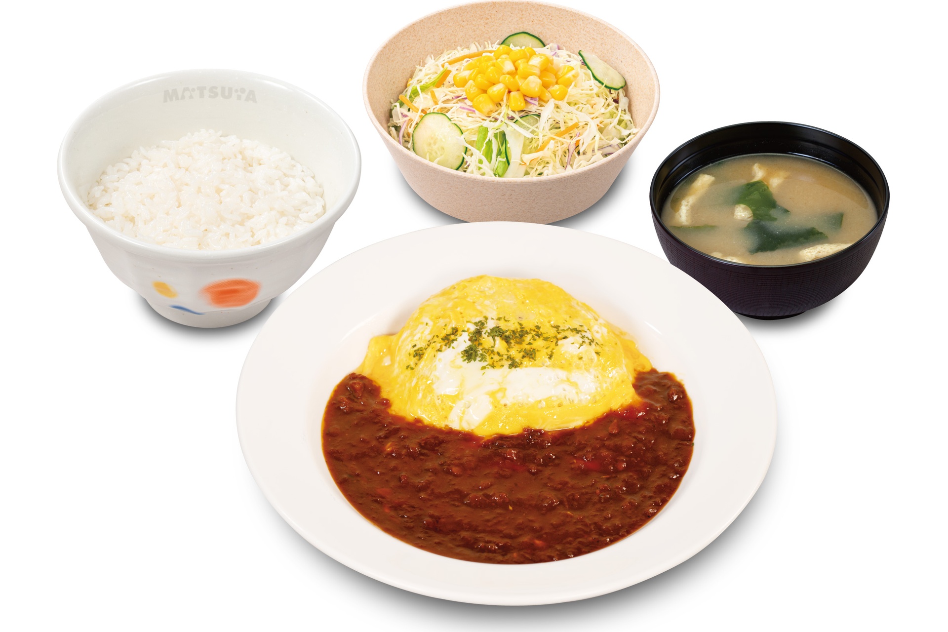 「オムデミハンバーグ定食」（1180円）