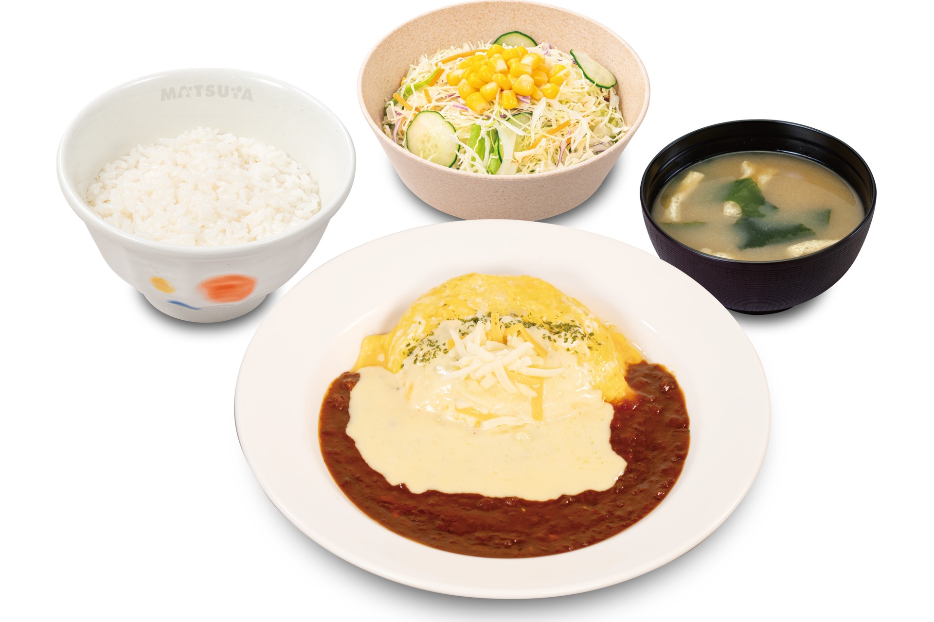 「チーズオムデミハンバーグ定食」（1380円）