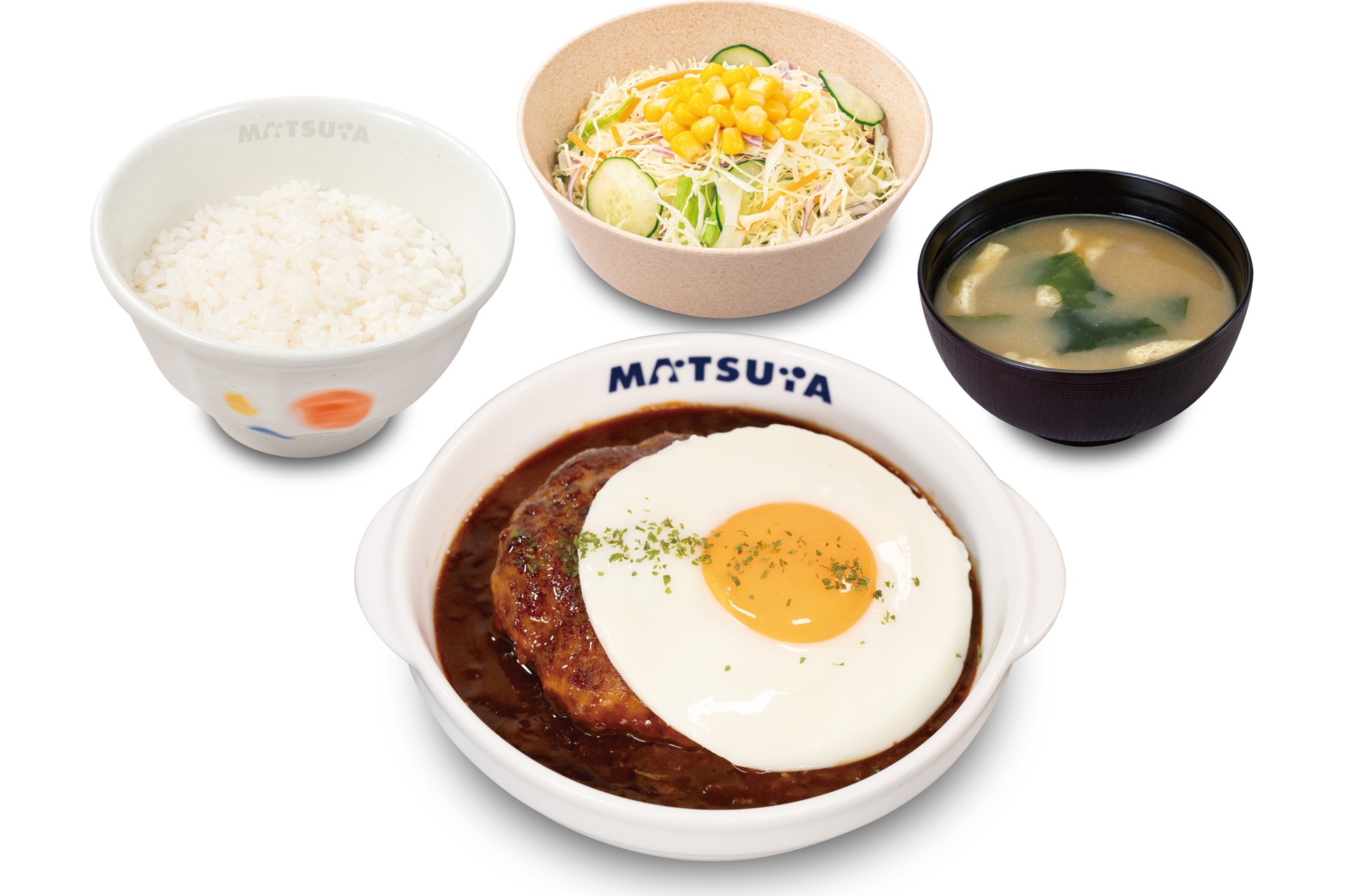 「デミたまハンバーグ定食」（1080円）