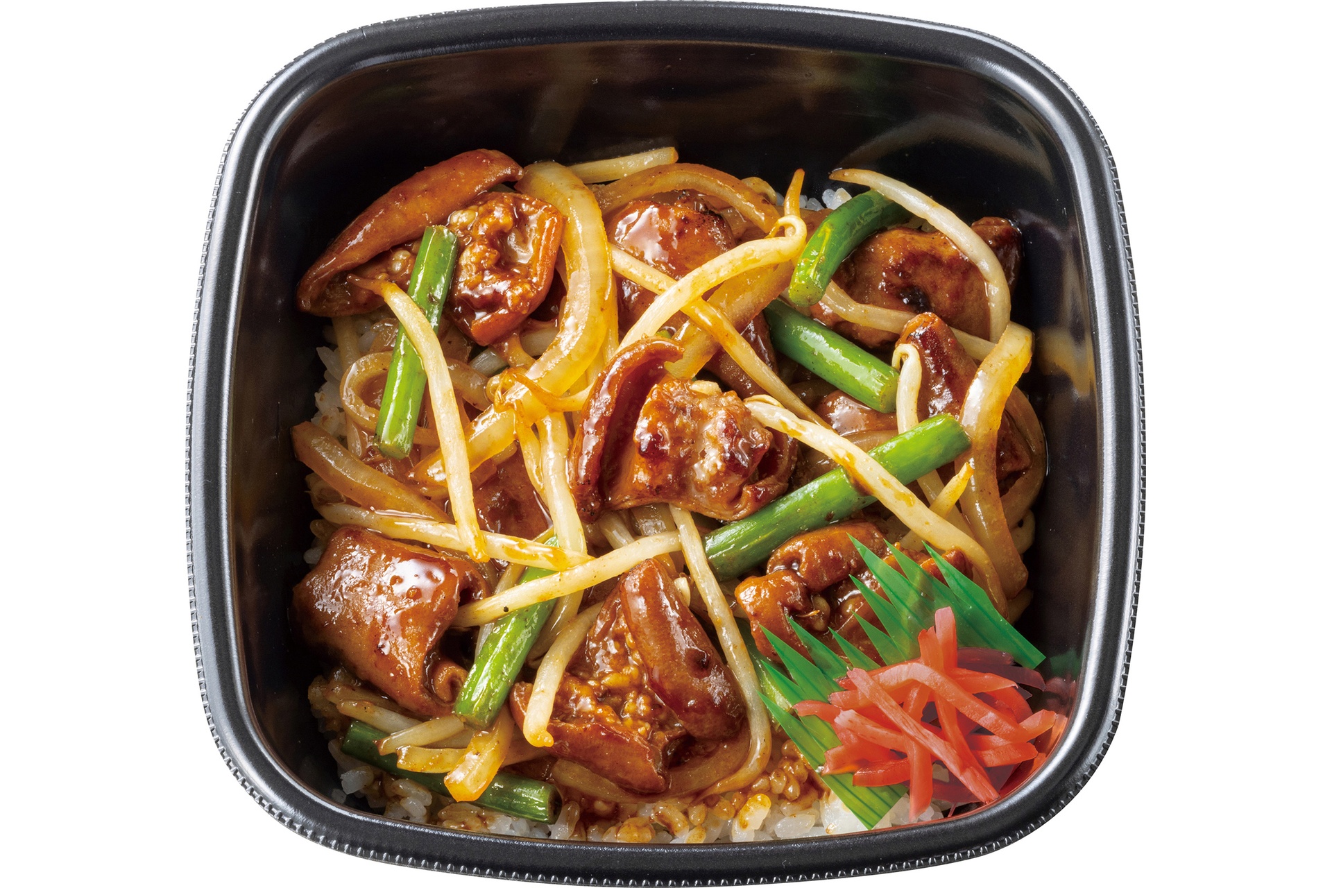 「牛もつ味噌焼き重」（690円）