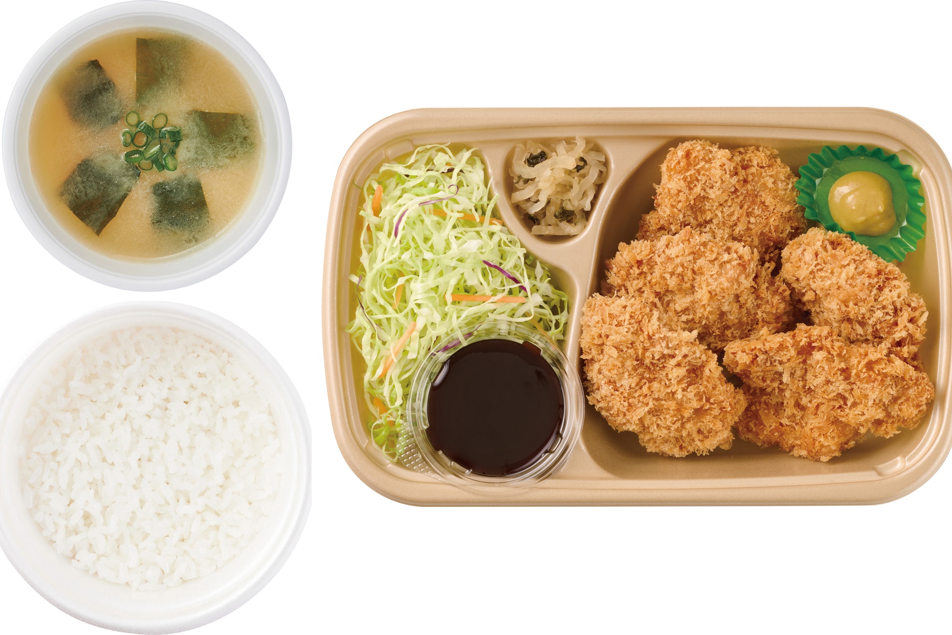 [テイクアウト] とりカツ（5個）ごはん・みそ汁付