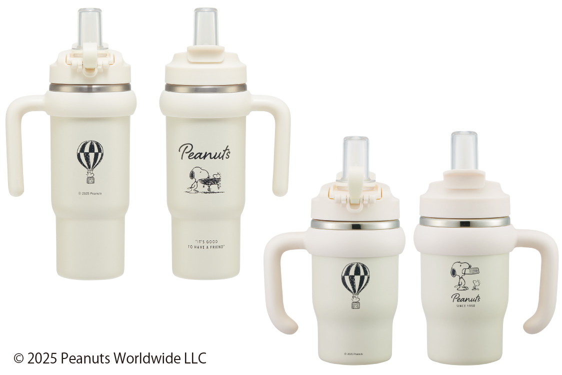 スケーター 「PEANUTS」スヌーピーデザインハンドル付き2WAYステンレスタンブラー