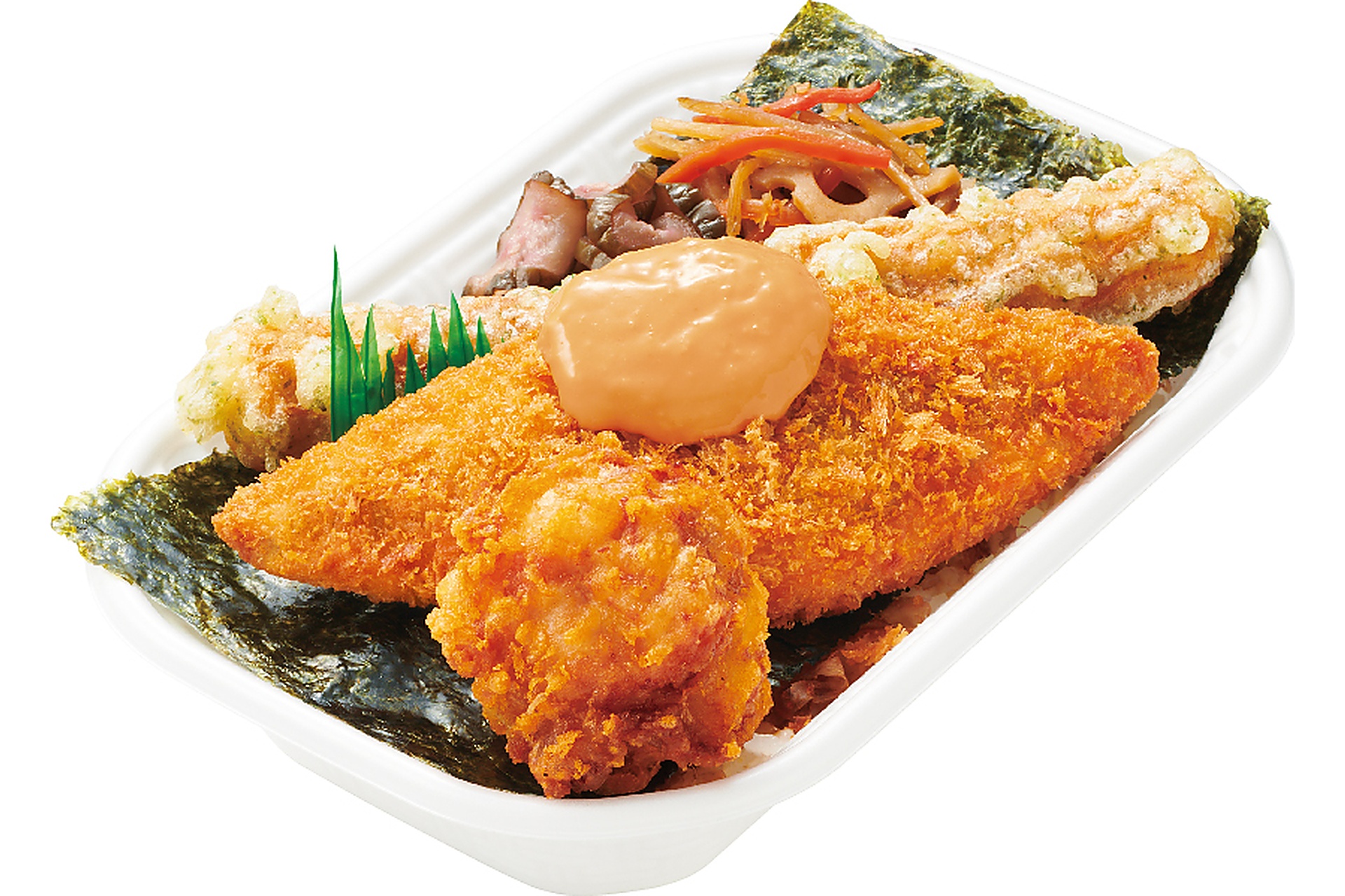 のり弁当をカスタマイズした「のり唐揚弁当」（590円）