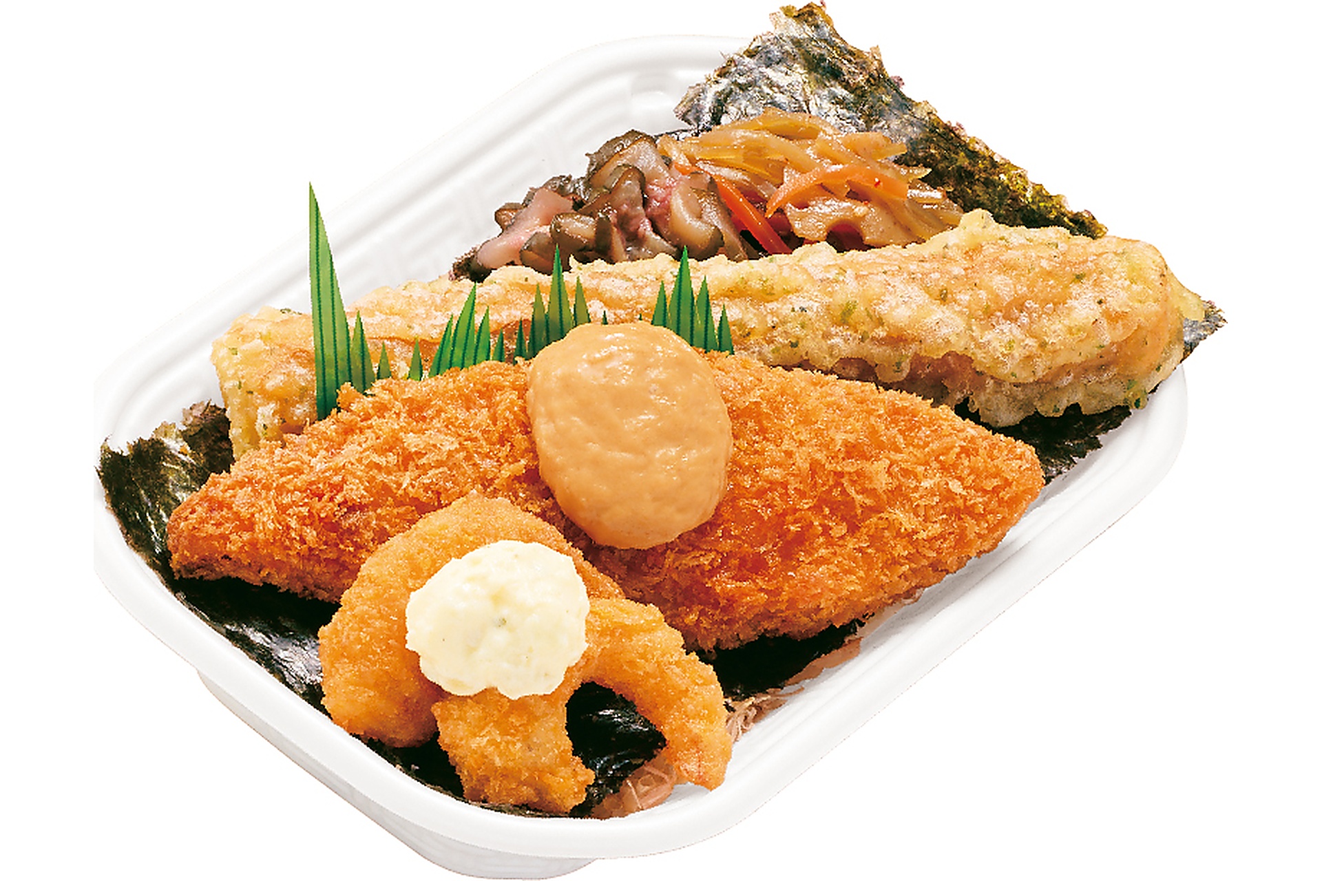 のり弁当をカスタマイズした「のりシュリンプ弁当」（590円）