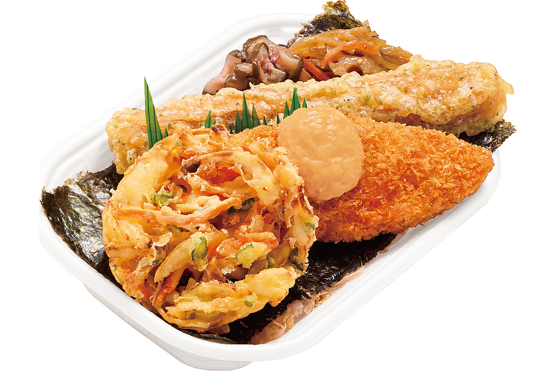 のり弁当をカスタマイズした「のりかきあげ弁当」（590円、2月16日から選択可能）