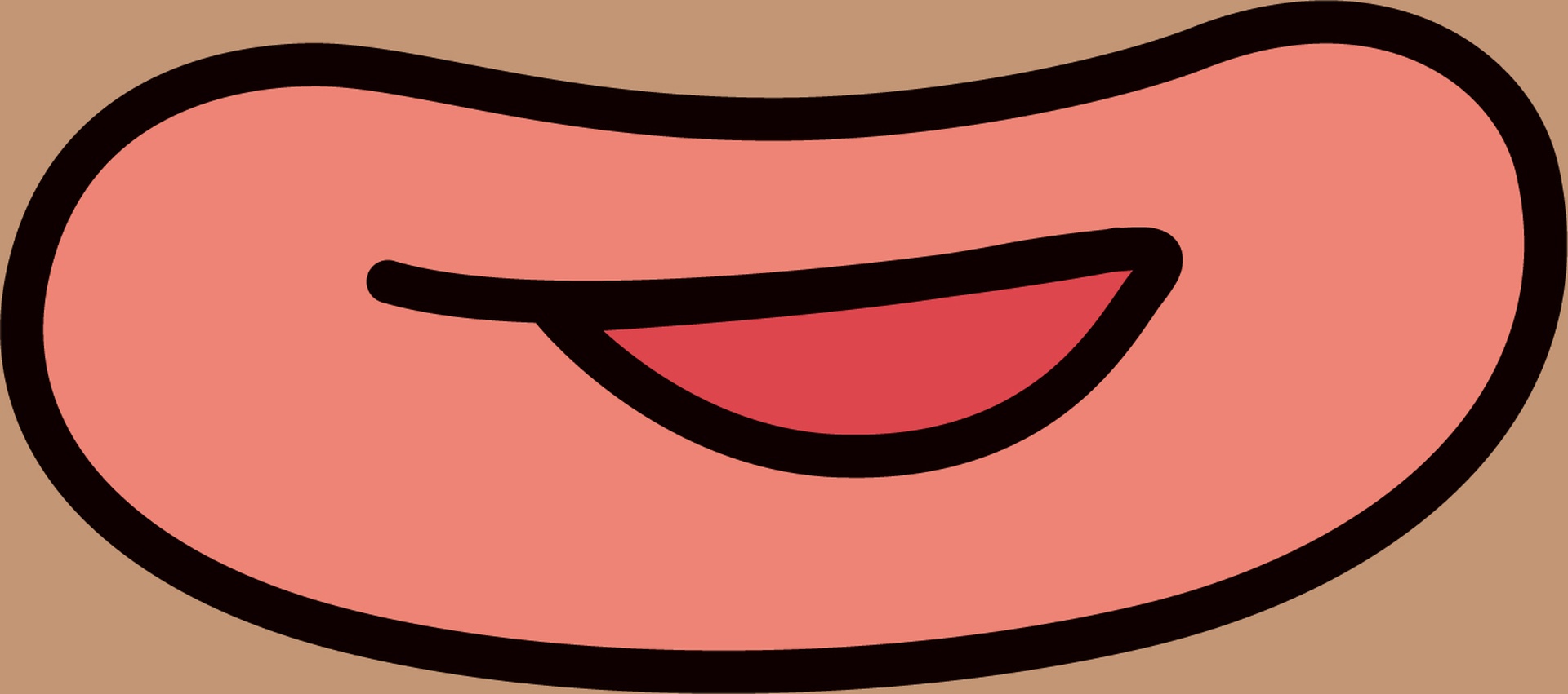 袋の裏面には「サク山チョコ次郎」の唇のイラストが描かれている