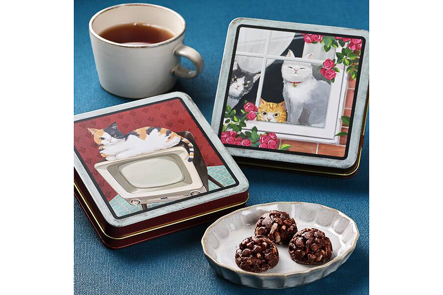 カルディコーヒーファーム「レトロねこスクエア缶」