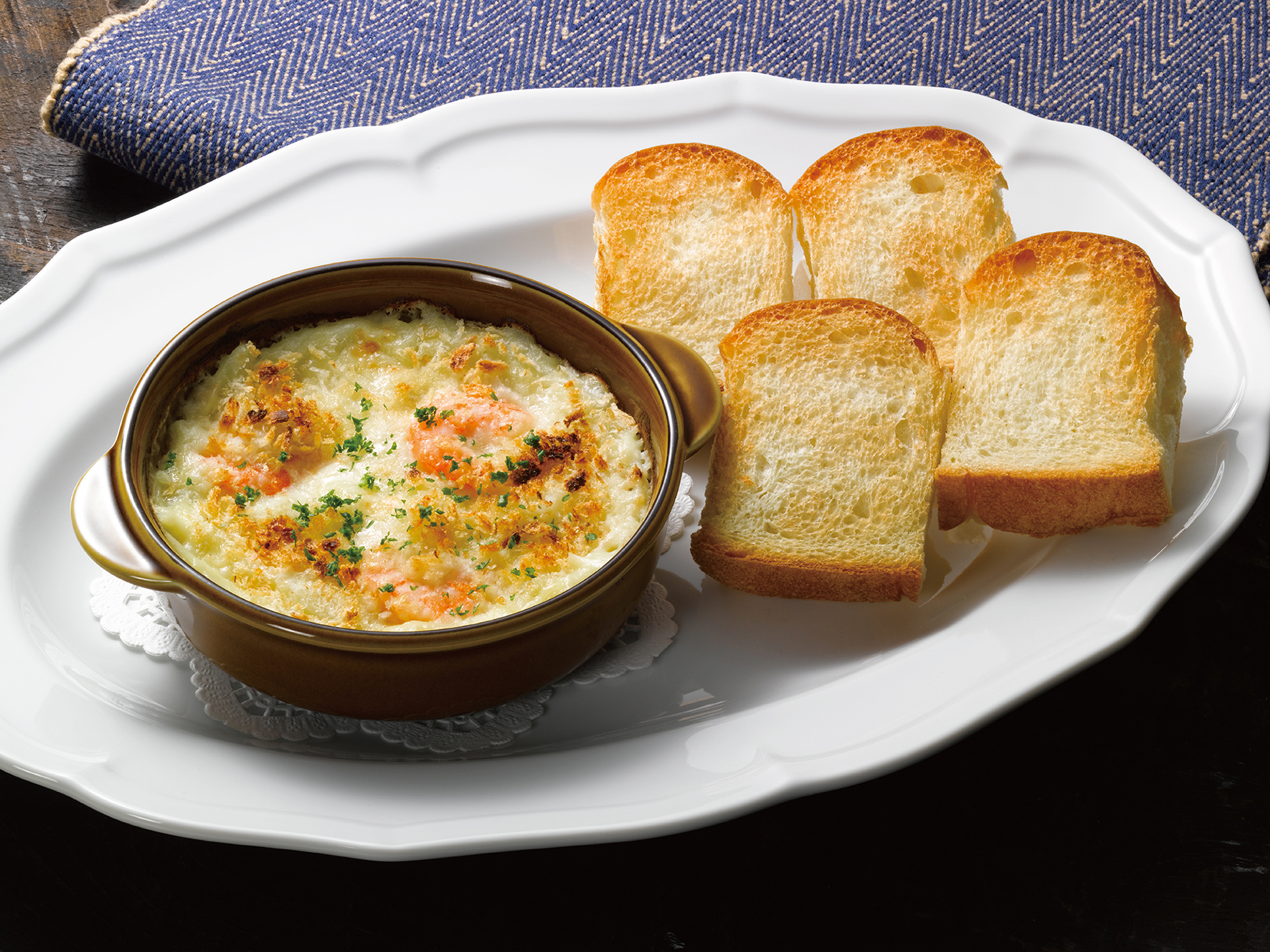 「きたあかりと真鱈のマッシュポテトグラタン」（1628円）