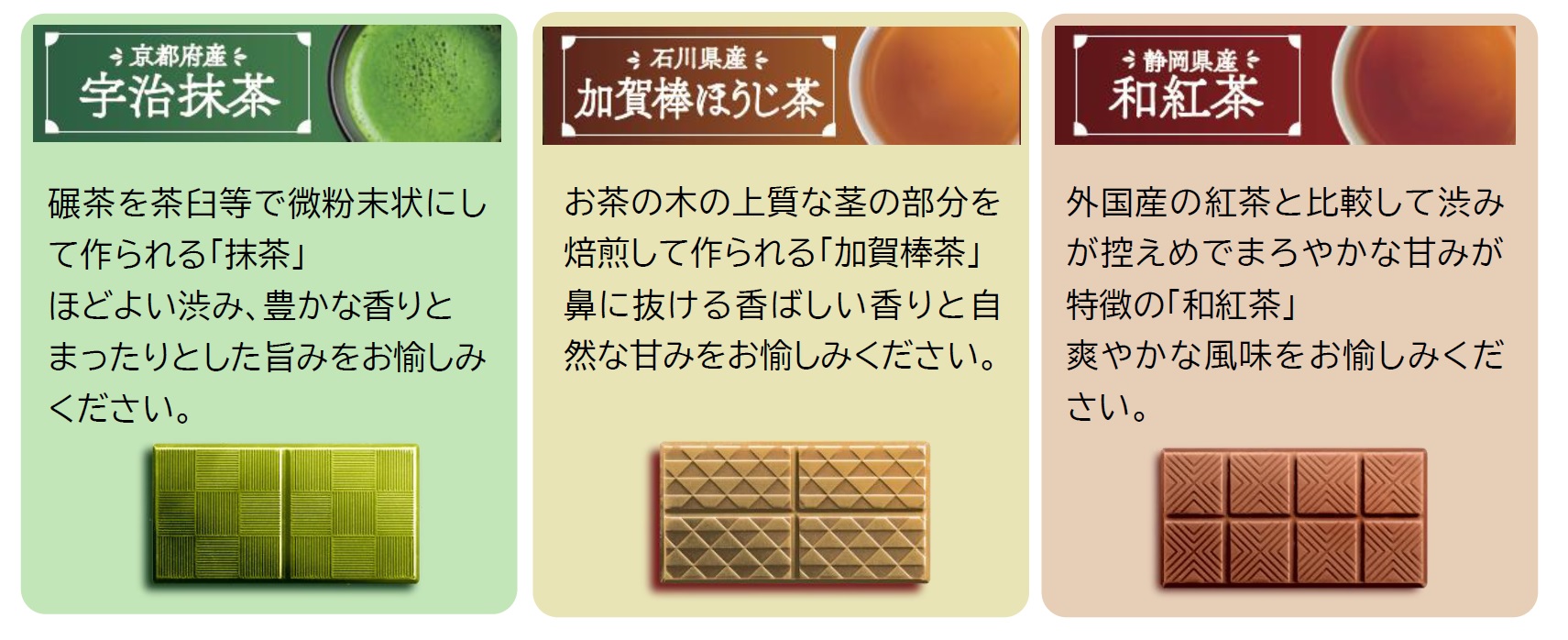 日本茶3種のアソート