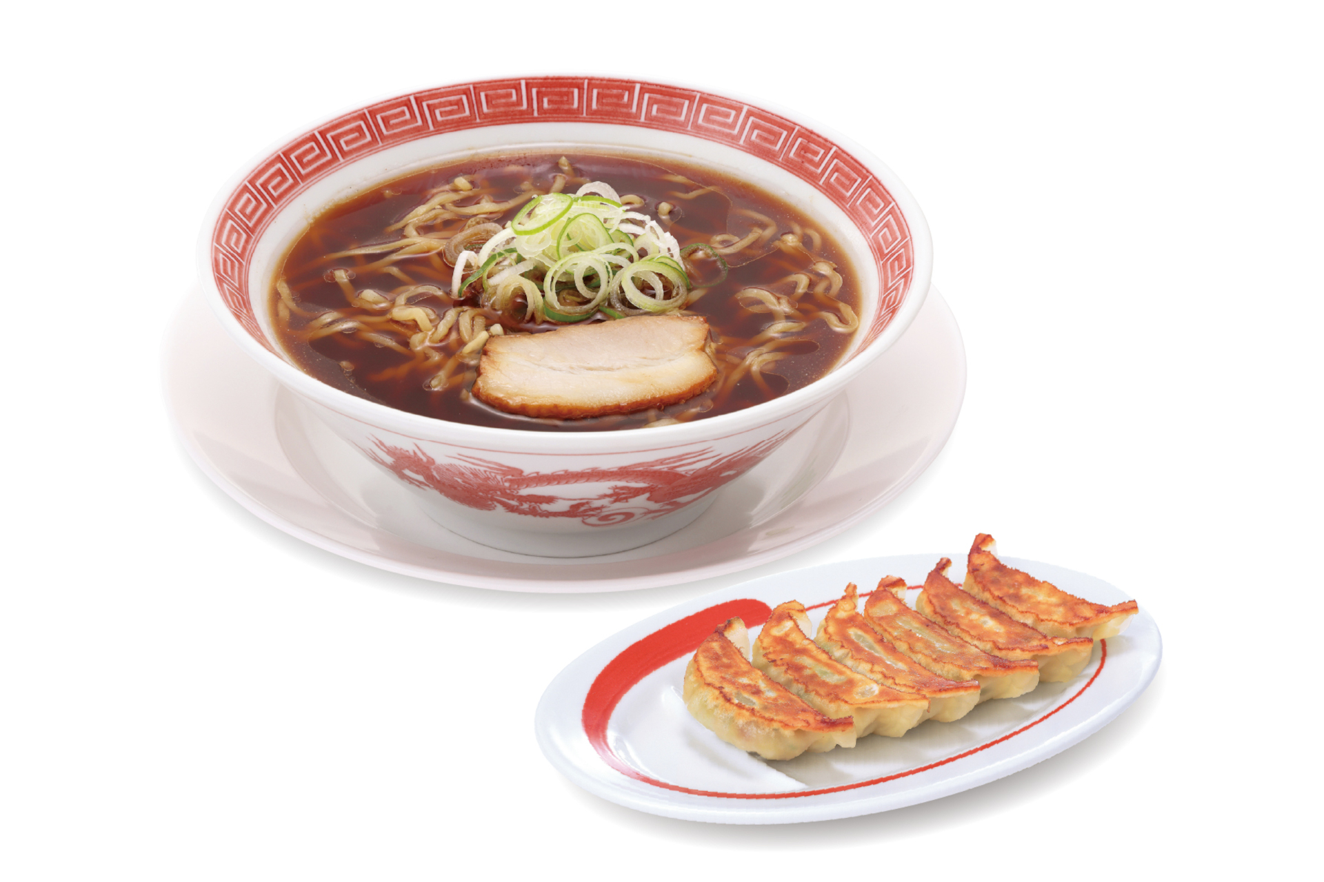 「郡山ブラック素らーめん餃子セット」（500円）