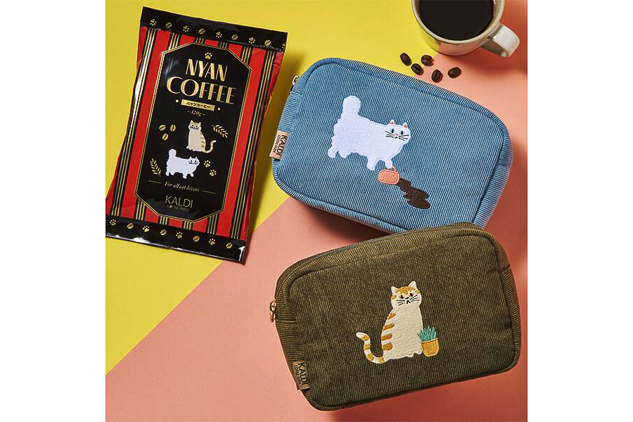 カルディコーヒーファーム「ニャンコーヒー＆コーデュロイポーチセット」
