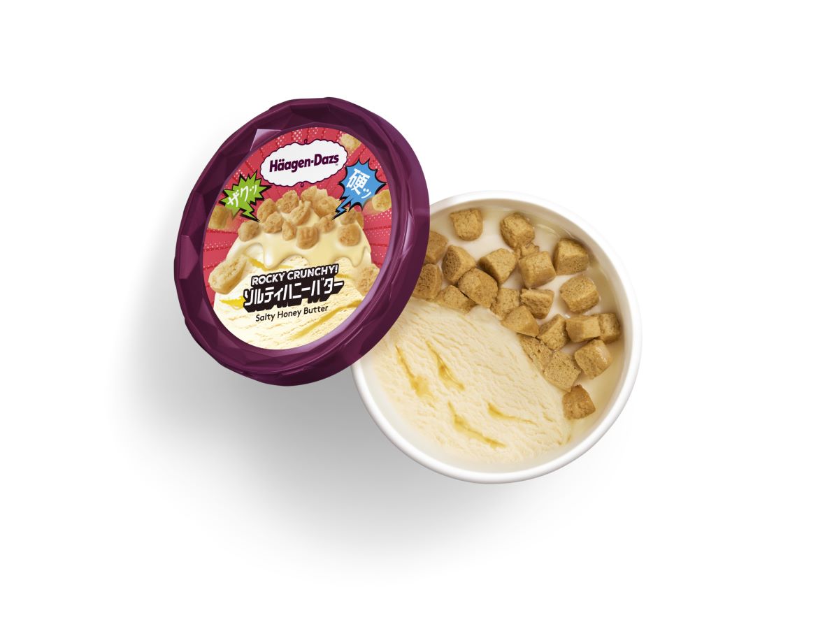ハーゲンダッツ「ミニカップ ROCKY CRUNCHY！『ソルティハニーバター』」（373円前後）