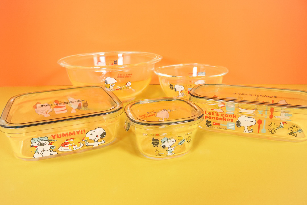 「パック＆レンジ200mL」「パック＆レンジ500mL」「パック＆レンジ800mL」「ガラスボウル500mL」「ガラスボウル1.5L」