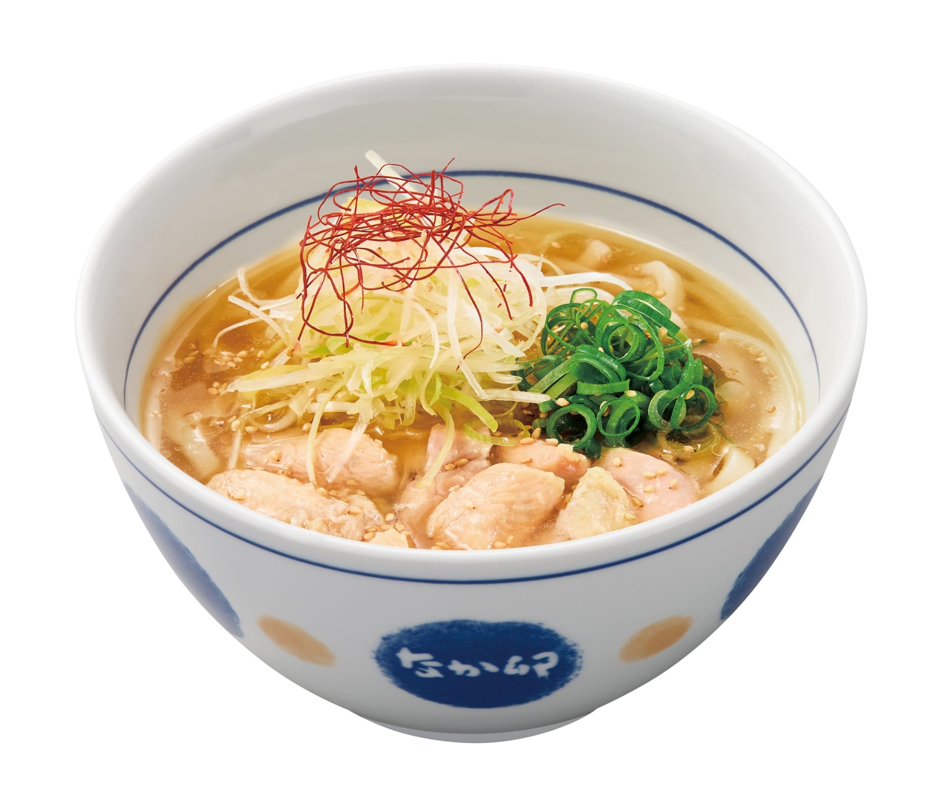 なか卯「たっぷり白髪ねぎ鶏塩うどん」