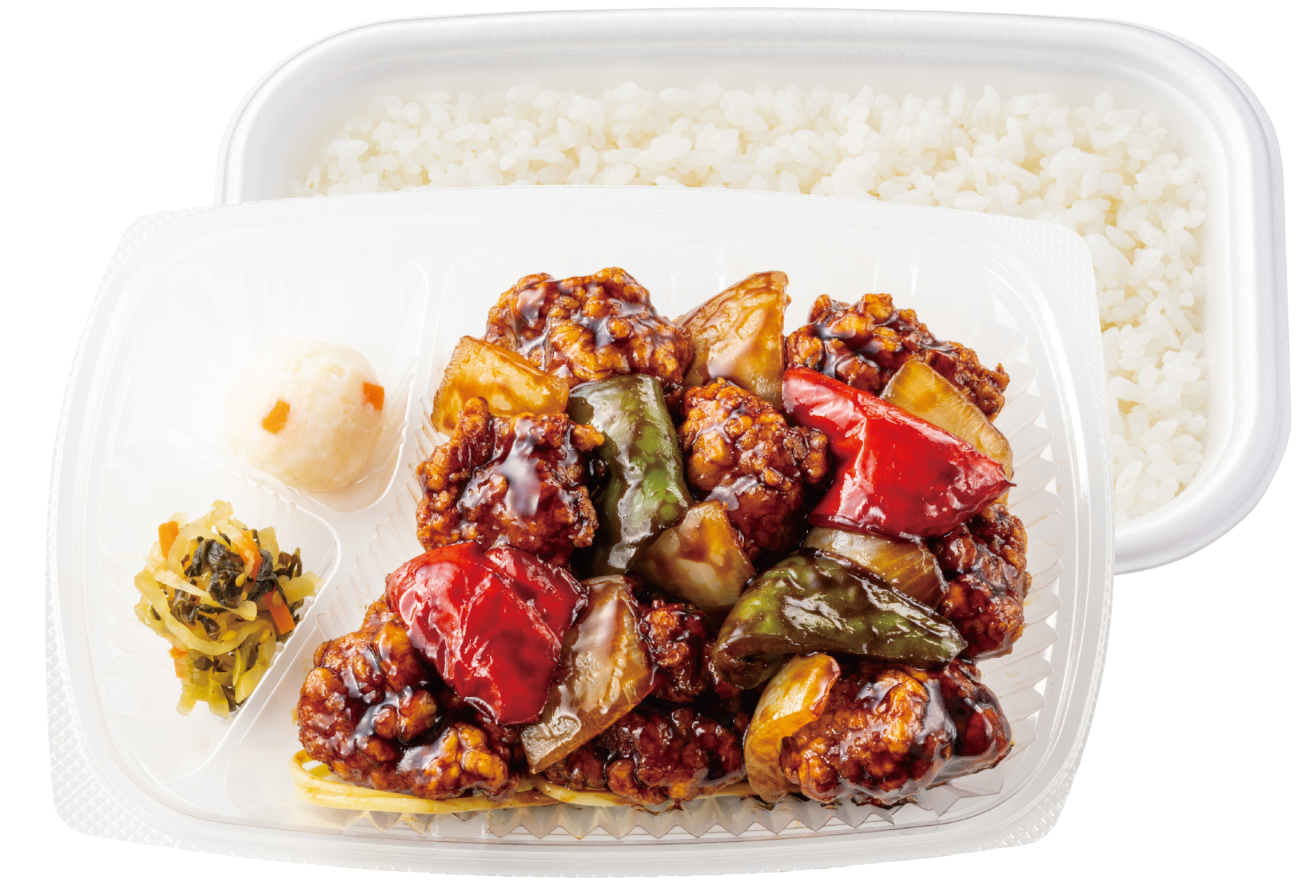 「W黒酢酢豚弁当（肉2倍）」（820円）