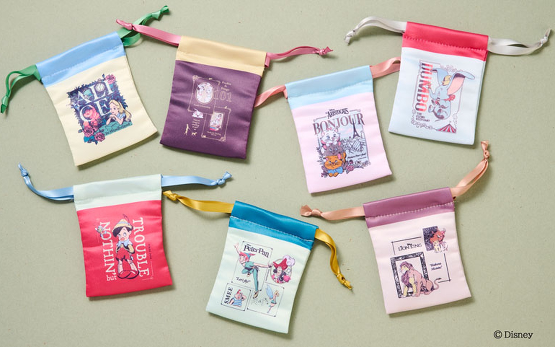 「ディズニークラッシックキャラクター」リボン巾着