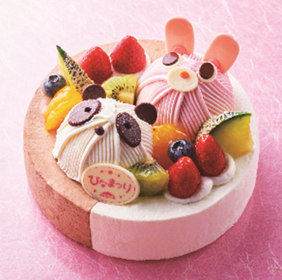 「桃の節句 2つの味が楽しめるハッピーどうぶつデコレーション」