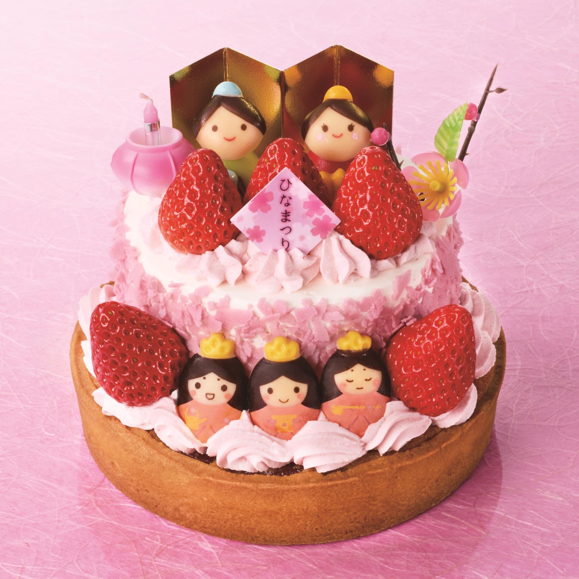 「桃の節句 苺の2段タルトデコレーション」（4490円）