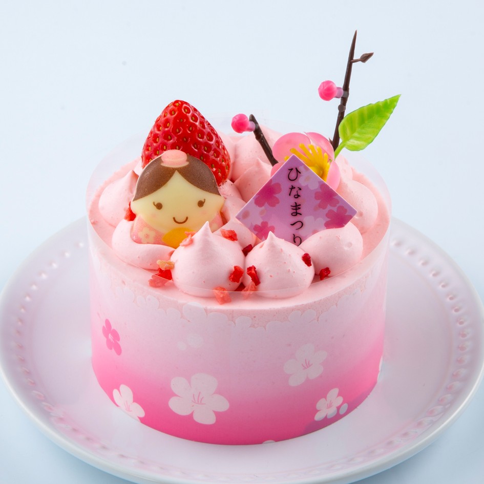 「桃の節句 ちいさなひなケーキ ピンク」（1040円）