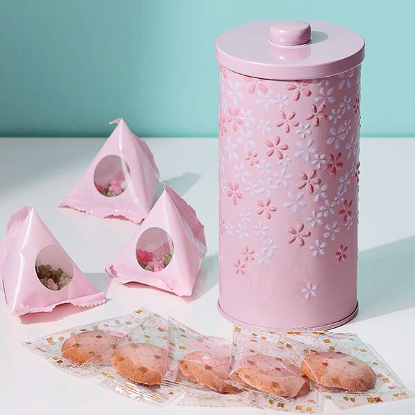 「さくらキャニスター缶」（ピンク）