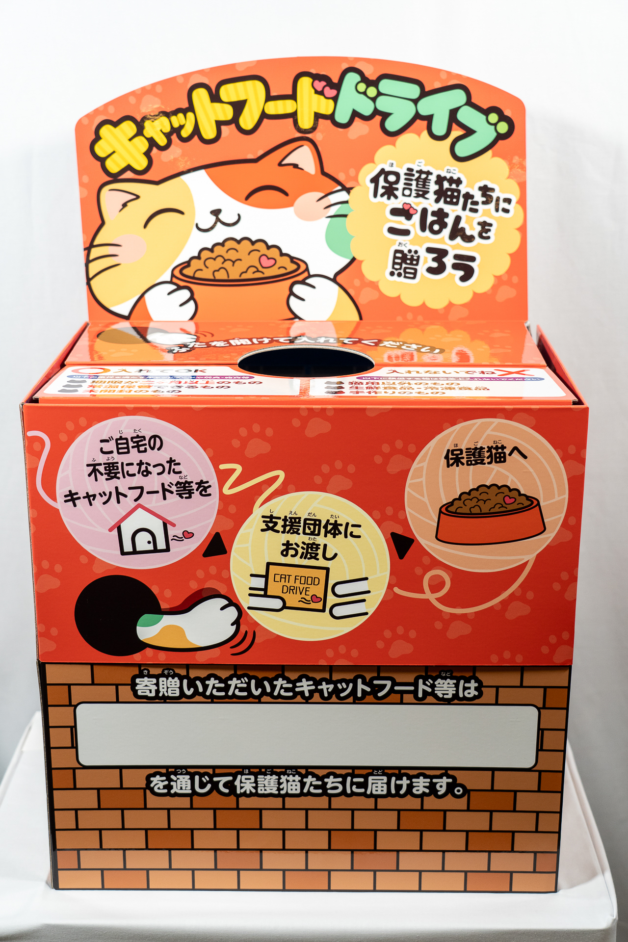 家庭にある未使用キャットフード等を回収する「キャットフードドライブ」をセブン-イレブン松戸常盤平駅前店で実施