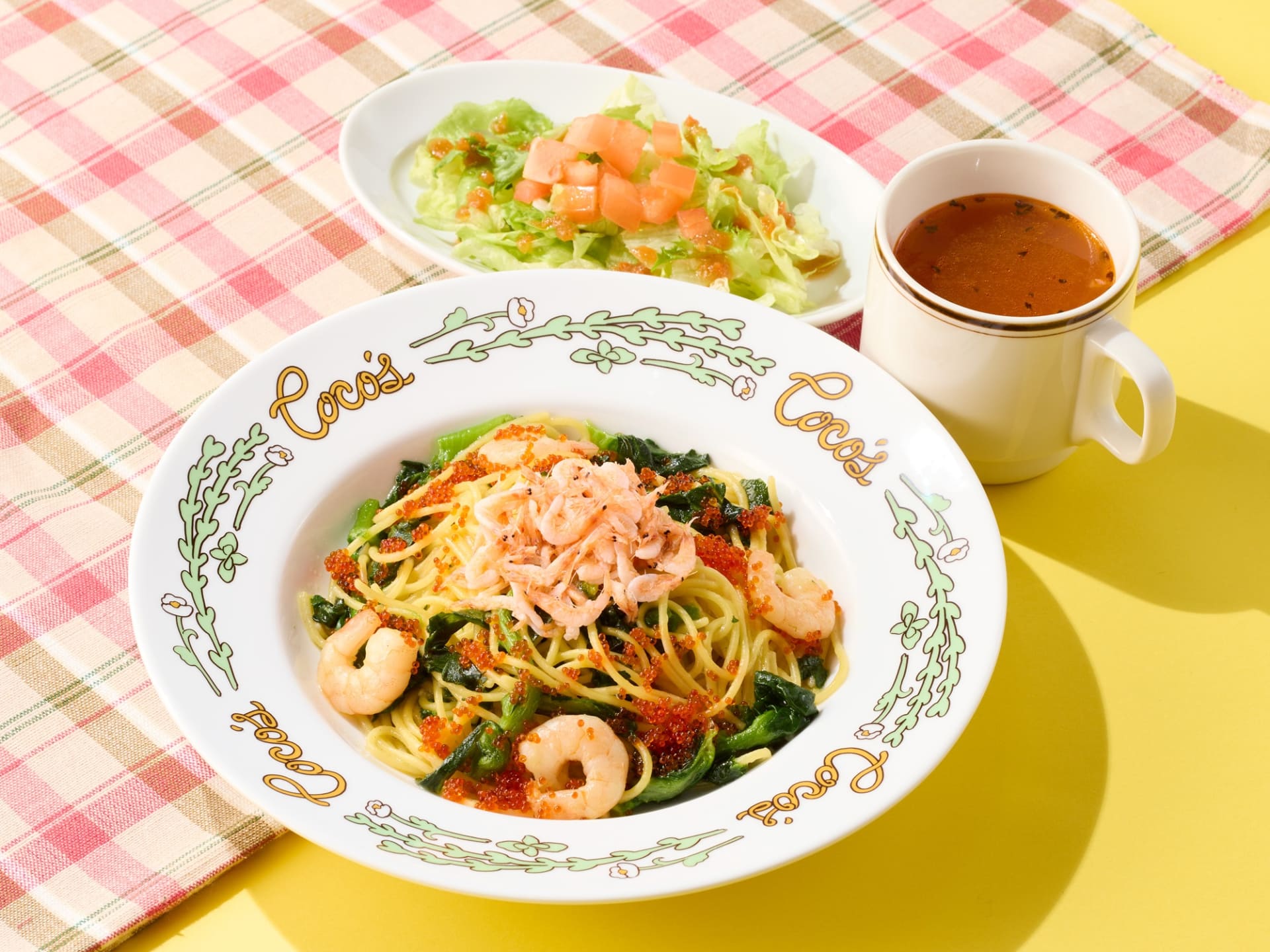 「桜海老と菜の花のアーリオ・オーリオパスタランチ」（1089円）