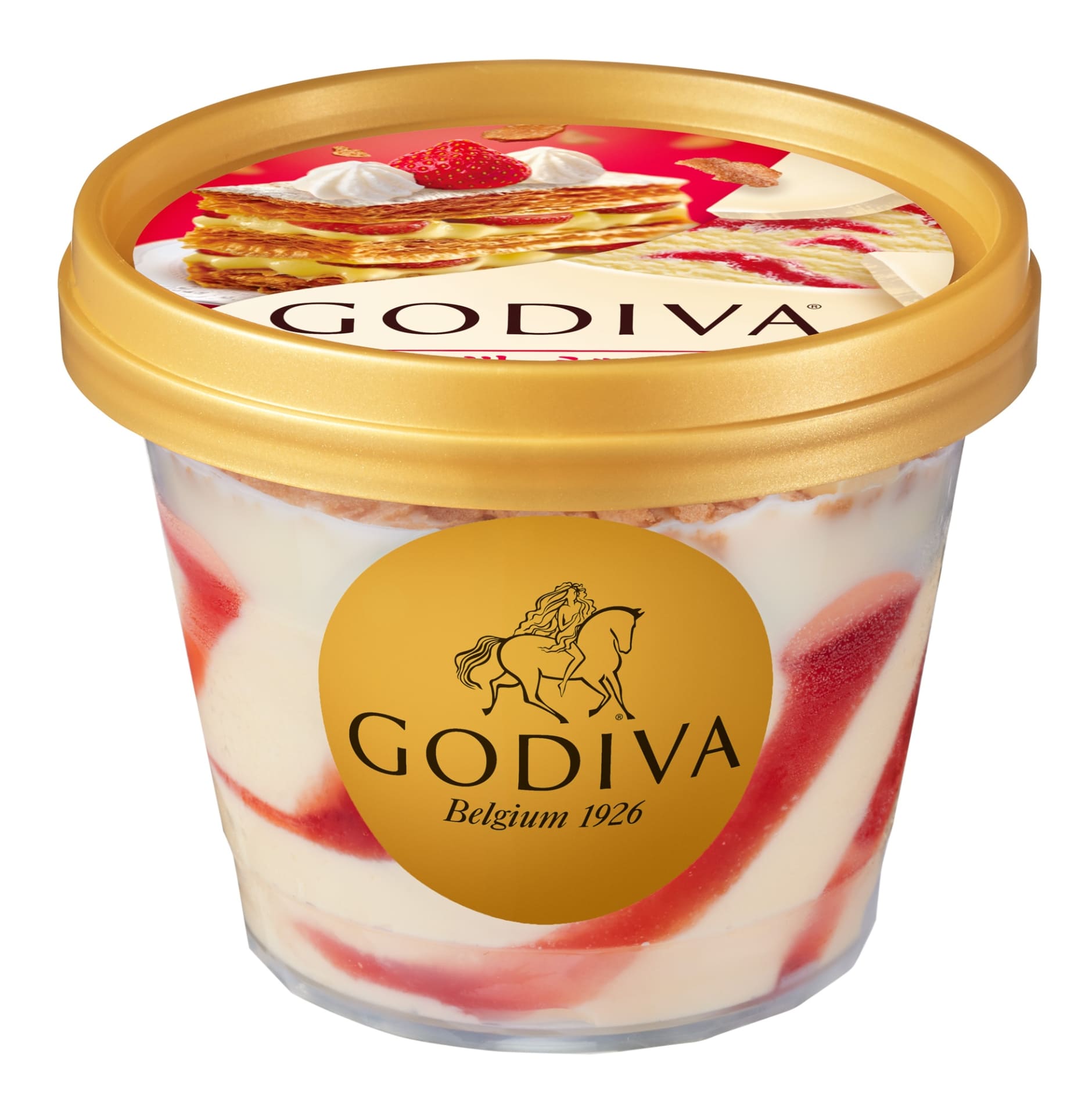 ゴディバ「ストロベリーミルフィーユ」パッケージ