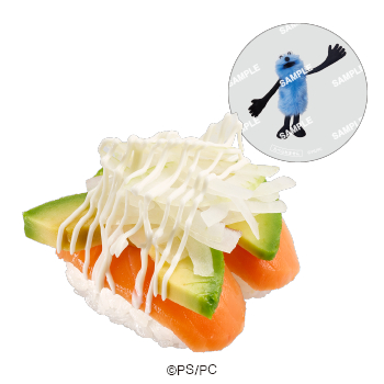 「パペットスンスンコラボ限定クリアピック付き サーモンアボカド」（250円～）