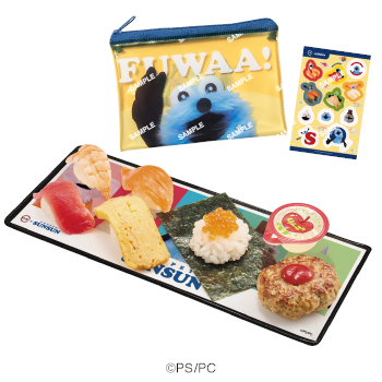 「パペットスンスンコラボ限定クリアポーチ＆シール付き ぷちローセット」（680円～）