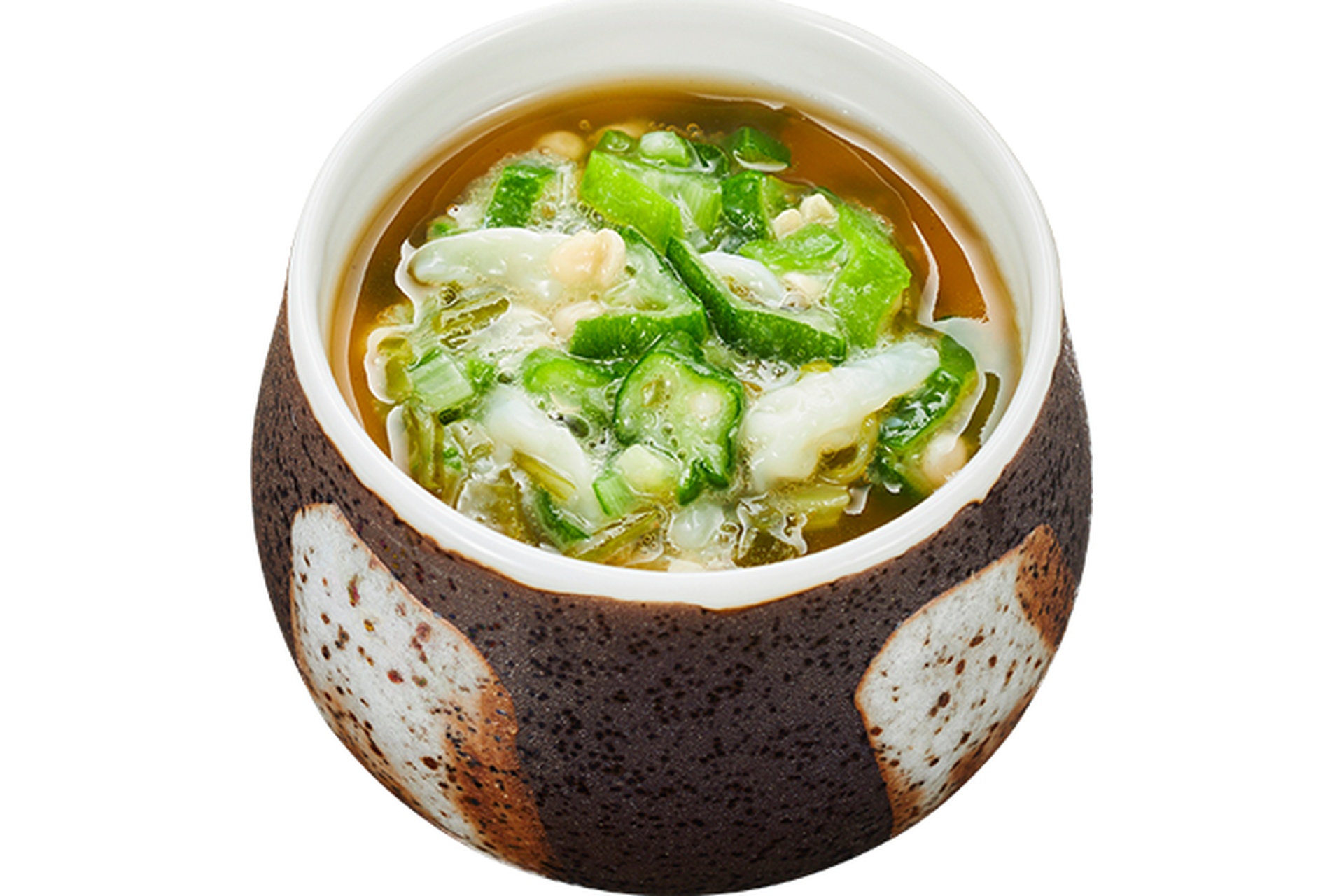 オクラいかめかぶの冷やし茶碗蒸し