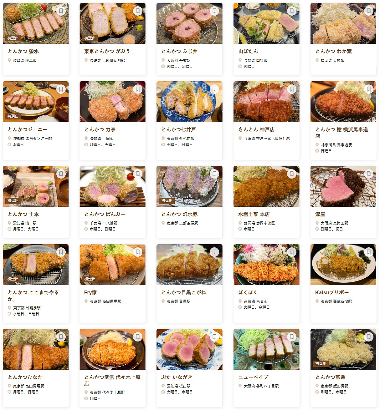 「食べログ とんかつ 百名店 2026」に選ばれた100店